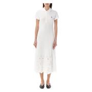 Ralph Lauren Eyelet Polo Dress White, Dam