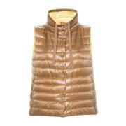 Herno Quiltad Puffer Vest för Stiligt Utseende Brown, Dam