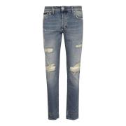 Philipp Plein Azure Blue Skinny Fit Denim Byxor Blue, Herr