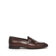 Berwick Bruna läder Monk Strap skor Brown, Herr