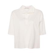 Moncler Oversized Bomull Polo Skjorta White, Dam