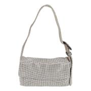 Benedetta Bruzziches Vit Kristall Mesh Handväska Ss24 Gray, Dam