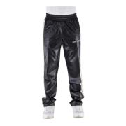 Palm Angels Leather Trousers Black, Herr