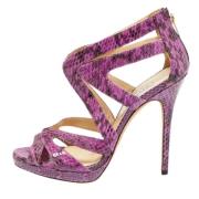 Jimmy Choo Pre-owned Pre-owned Tyg sandaler Purple, Dam