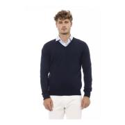 Alpha Studio V-neck Knitwear Blue, Herr