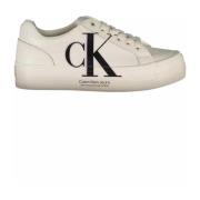 Calvin Klein Vit Polyester Sneaker med Kontrasterande Detaljer White, ...