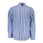 Gant Ljusblå Bomullsskjorta, Regular Fit Multicolor, Herr