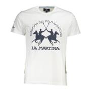 La Martina Vit Bomull T-Shirt med Tryck White, Herr