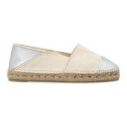 Castañer Platta Bomull Espadriller Avorio Silver Beige, Dam