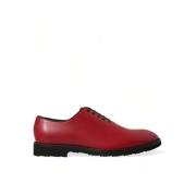 Dolce & Gabbana Röda läder Oxford klänningskor Red, Herr