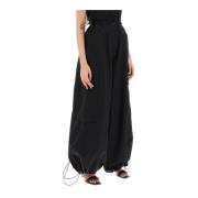 Palm Angels Wide Trousers Black, Dam