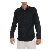 Càrrel Enfärgad Skjorta, Slim Fit Black, Herr