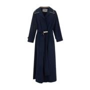 Ombra Milano Belted Coats Blue, Dam