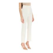 Hebe Studio Slim-fit Trousers White, Dam