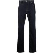 Brioni Blå Straight Jeans Chamonix Blue, Herr