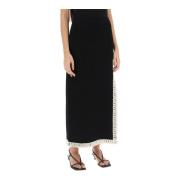 By Malene Birger Gabie Maxi Kjol med Virkad Kant Black, Dam