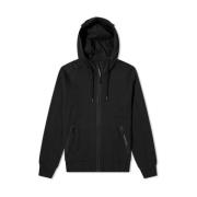 C.p. Company Luvtröja i fleece med diagonal upphöjd Goggle Black, Herr