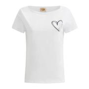 Alviero Martini 1a Classe Hjärtlogo T-shirt White, Dam