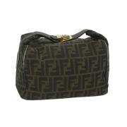 Fendi Vintage Pre-owned Canvas handvskor Brown, Dam