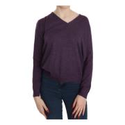 Byblos V-neck Knitwear Purple, Dam