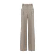 Max Mara Wide Leg Buttons Byxor Beige, Dam