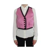 Dolce & Gabbana Lyxig Silke-Bomull Torero-inspirerad Väst Pink, Dam