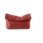 Cortana Delhi, ler läder clutch Red, Dam