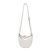 Valentino Garavani Ivory V Logo Mini Hobo Väska Beige, Dam