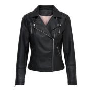 ONLY 15153079 - Onlgemma Faux Leather Biker OTW Noos Black, Dam