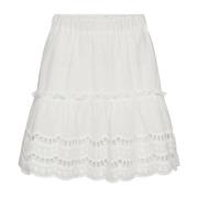 Co'Couture Broderad Kjol Nannacc Vit Bomull White, Dam