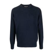 Michael Kors Blå Bomull Crew Neck Tröja Blue, Herr