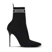 Balmain Skye stickade ankelboots Black, Dam