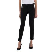 Replay Högmidjade Stretchiga Slim Fit Jeans Black, Dam