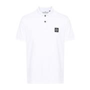 Stone Island Vit Polo Slim Fit T-shirts White, Herr