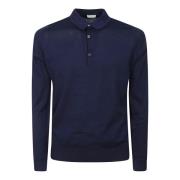 John Smedley Polo Shirts Blue, Herr