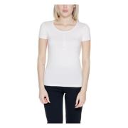 Emporio Armani EA7 Dam T-shirt Vår/Sommar Kollektion White, Dam