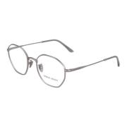 Armani Oregelbunden Metallram Glasögon Gray, Unisex