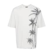 Emporio Armani Grå Palm Tree Print T-shirt Gray, Herr