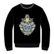 Fila Logo Sweatshirt Rund Hals Bomullsblandning Black, Herr