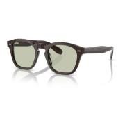 Oliver Peoples Stiliga glasögonbågar i mörkbrun/ljusgrön Brown, Unisex