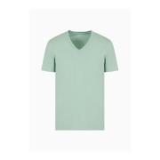 Armani Exchange Pima Bomull V-ringad T-shirt Grön Green, Herr