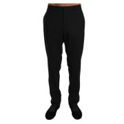 Dolce & Gabbana Lyxiga Svarta Ull Stretch Kjolbyxor Black, Herr