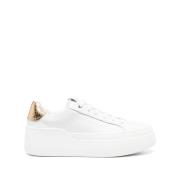 Salvatore Ferragamo Vita Sneakers Panel Design Logo Plaque White, Dam