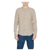 Blauer Långärmad Linneskjorta Vår/Sommarkollektion Beige, Herr