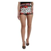 Dolce & Gabbana Silke Multifärgad Höga Midja Hot Pants Multicolor, Dam