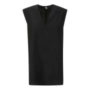 TotêMe V-Neck Top Black, Dam