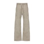 Rick Owens Beige Bomullsbyxor Elastisk Midja Dragsko Beige, Herr