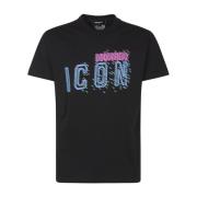 Dsquared2 Svart Pixeled Icon Cool Fit Tee Black, Herr