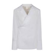 Givenchy Vit Wrap Skjorta Klassisk Passform White, Dam