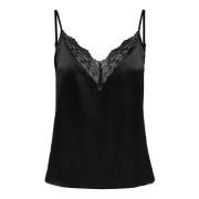 Only Spets Mix Singlet Vår/Sommar Kollektion Black, Dam